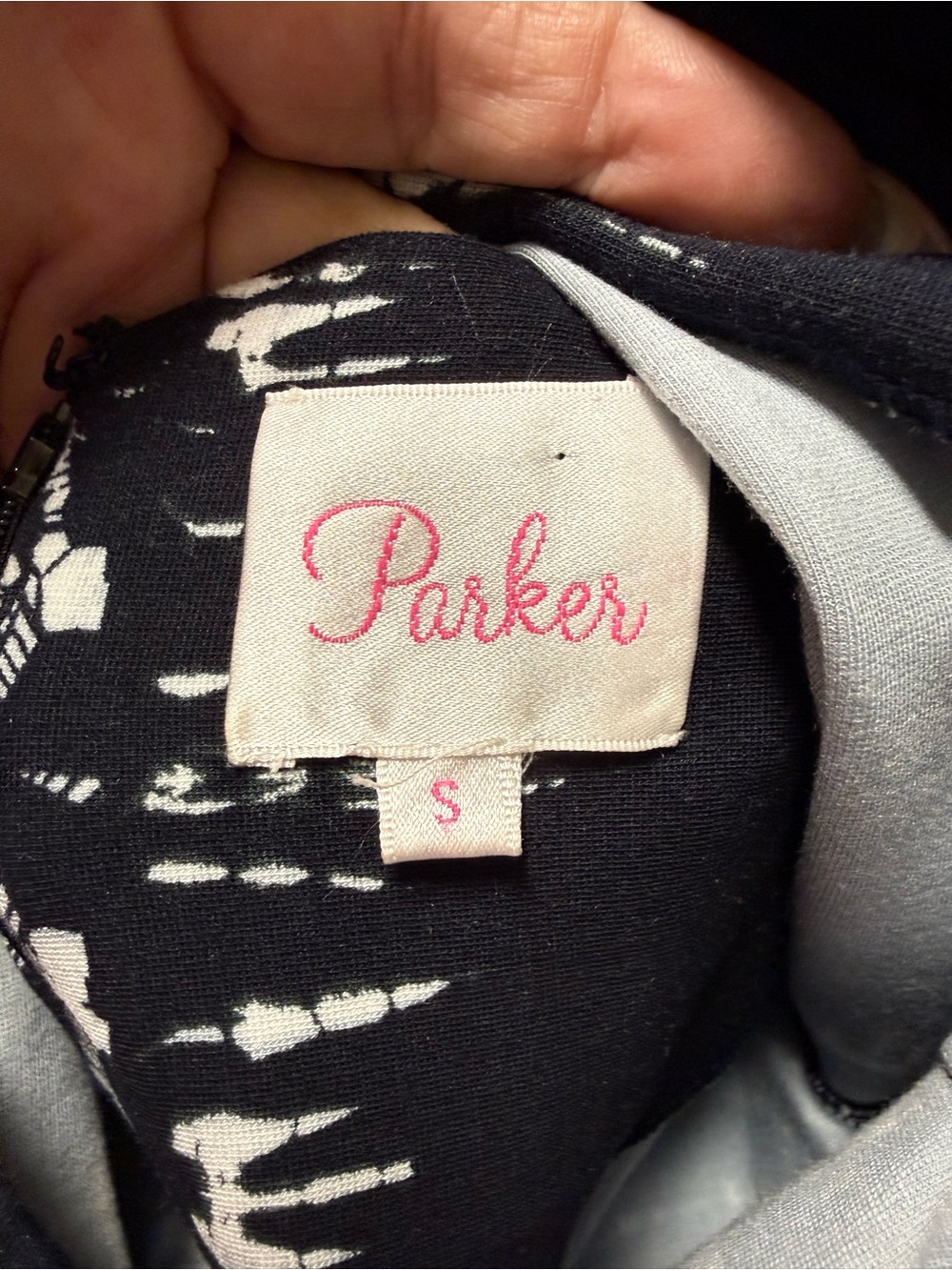 Parker Black White Print Open Back Cutout Bodycon Dress Size Small - Picture 2 of 4